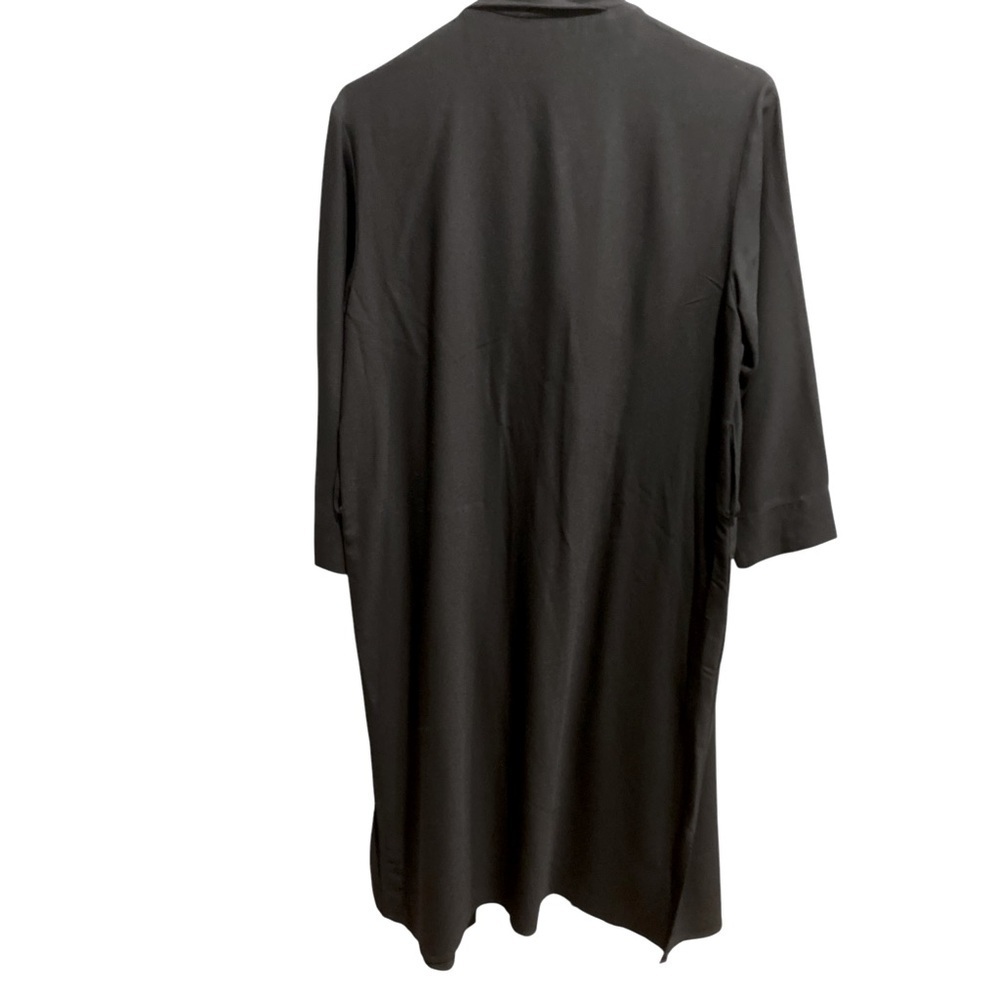 M.M. LaFleur ✘ Suzanne Trench Light Wrap Tie Collared Shirt Dress, Black, M - Picture 11 of 16